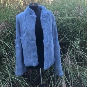Supple Collect faux sky blue coat.